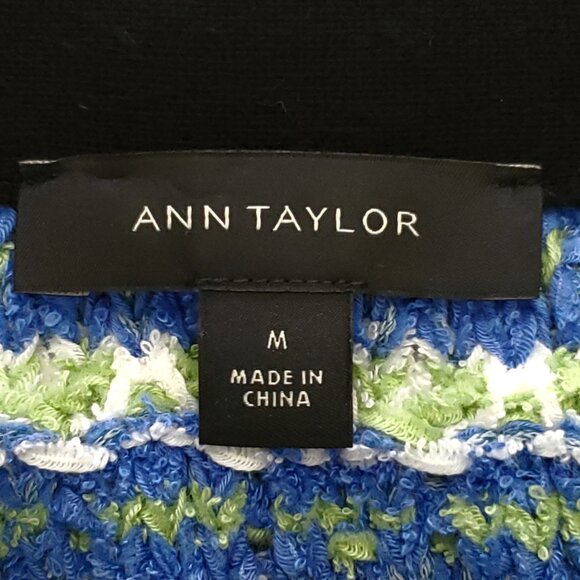 Ann Taylor Women's Tweedy Sweater Jacket in Deep Azure Size Medium - Picture 14 of 16